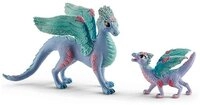 Schleich&reg; Spielfigur Bayala Bl&uuml;ten Drachenmama und Kind, (2-tlg) blau