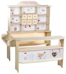 roba&reg; Kaufladen Verkaufsstand, Holz natur, 6 Schubladen, Seitentheke & Theke mit
