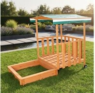 Mucola Sandkasten Sandkasten Sandkiste Holz Dach Sandbox Plane Kinder Spielhaus