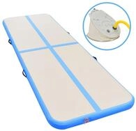 vidaXL Gymnastikmatte Aufblasbare Gymnastikmatte mit Pumpe 800x100x10 cm PVC Blau