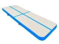 vidaXL Yogamatte Aufblasbare Gymnastikmatte mit Pumpe 400x100x20 cm PVC Blau...