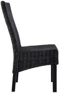 vidaXL Esszimmerstuhl, Essst&uuml;hle 6 Stk. Schwarz Kubu Rattan und Mangoholz