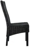 vidaXL Esszimmerstuhl, Essst&uuml;hle 2 Stk. Schwarz Kubu Rattan und Mango Holz
