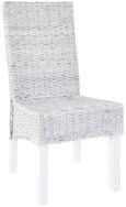 vidaXL Esszimmerstuhl, Essst&uuml;hle 2 Stk. Hellbraun Kubu Rattan und Mangoholz