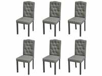 vidaXL Dining Room Chair in Light Grey Fabric (Set of 6)