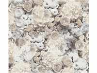 A.S. Creation Trendwall floral mit Rosen grau-schwarz-weiß