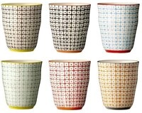 Bloomingville Becher Bloomingville Carla Tasse Rot Steingut 6er Set, Steingut