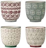 Bloomingville Becher Karine, 4er Set, 150 ml, Keramik, Kaffeebecher, Kaffeepot