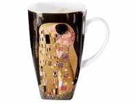Goebel Becher Der Kuss, Fine China-Porzellan, von Gustav Klimt, schwarz