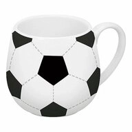 K&ouml;nitz Becher Fu&szlig;ball Kuschelbecher 420 ml, Porzellan