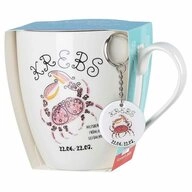 Ritzenhoff & Breker Tasse, Porzellan, mit Horoskop Schl&uuml;sselanh&auml;nger