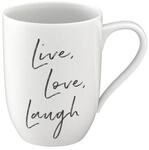 Villeroy & Boch Becher Statement Becher mit Henkel Live Love Laugh 0,34 l,...