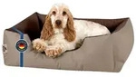 BedDog Tierbett Hundebett LUPI mit Rand, Bezug abnehmbar beige|braun 55 cm x 70 cm
