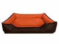 BedDog Tierbett Hundebett LUPI mit Rand, Bezug abnehmbar braun|orange