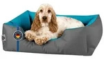 BedDog Tierbett Hundebett LUPI mit Rand, Bezug abnehmbar blau|grau 55 cm x 70 cm