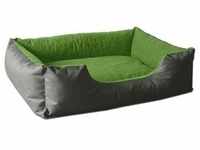 BedDog Tierbett Hundebett LUPI mit Rand, Bezug abnehmbar grau|grün