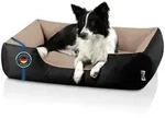 BedDog Tierbett Hundebett LUPI mit Rand, Bezug abnehmbar beige|schwarz 65 cm x...