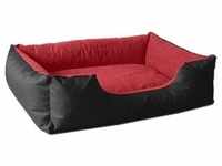 BedDog Tierbett Hundebett LUPI mit Rand, Bezug abnehmbar rot|schwarz 55 cm x 70...