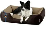 BedDog Tierbett Hundebett LUPI mit Rand, Bezug abnehmbar beige|braun 85 cm x 100 cm