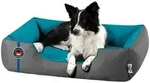 BedDog Tierbett Hundebett LUPI mit Rand, Bezug abnehmbar blau|grau 85 cm x 100...