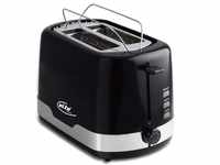 Elta Toaster Cool Touch Black Line, 850 W, 2-Scheiben Brötchenaufsatz Toast