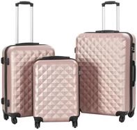 vidaXL Trolleyset Hartschalen-Trolley-Set 3 Stk. Ros&eacute;gold ABS, (1 tlg)