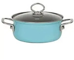 Riess Kasserolle NOUVELLE Kasserolle mit Glasdeckel 1 l Hellblau blau
