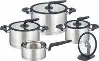 GSW Topf-Set APART, Edelstahl 18/8 (Set, 9-tlg., je 1 Fleischtopf 16/20/24 cm, 1