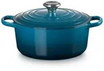 LE CREUSET Br&auml;ter Signature Gusseisen-Br&auml;ter blau &Oslash; 24 cm