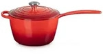 LE CREUSET Kasserolle Stielkasserolle, Rund, Gusseisen, &Oslash; 20 cm, 3,61 kg, Kirschrot,