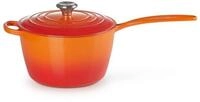 LE CREUSET Kasserolle Stielkasserolle, Rund, Gusseisen, &Oslash; 16 cm, 2,37kg, Ofenrot,