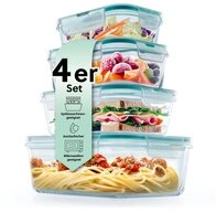 GOURMETmaxx Frischhaltedose Klick-it - 8-tlg., Glas/Kunststoff/Silikon, Gem&uuml;se Obst