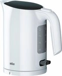 Braun Wasserkocher PurEase WK 3000 WH - 1,0 L, Schnellkochsystem, Anti-Kalk Filter, 1