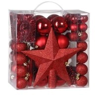 Deuba Weihnachtsbaumkugel (77 St), Weihnachtskugeln 77er Set Weihnachtsdeko matt
