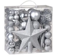 Deuba Weihnachtsbaumkugel (77 St), Weihnachtskugeln 77er Set Weihnachtsdeko matt