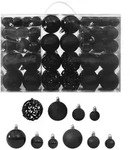 vidaXL Christbaumschmuck 100-tlg. Weihnachtskugel-Set Schwarz (100-tlg)