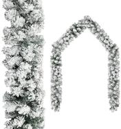 vidaXL Christbaumschmuck Weihnachtsgirlande mit Schnee Gr&uuml;n 20 m PVC (1-tlg)