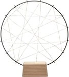 KONSTSMIDE Dekofigur Konstsmide LED Metallsilhouette Ring mit Holzfu&szlig;