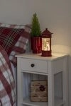 KONSTSMIDE LED Laterne Weihnachtsdeko rot, LED fest integriert, Warmwei&szlig;, LED