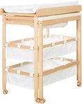 roba&reg; Bade- und Wickelregal Baby Pool, natur, inkl. herausziehbarer Badewanne und