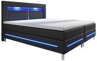 Juskys Boxspringbett Norfolk, 180 x 200 cm, Bett mit Federkernmatratze, Topper,