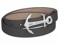 PAUL HEWITT Armband Paul Hewitt Unisex-Armband Leder, Edelstahl, Unisexschmuck grau M