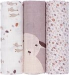 L&Auml;SSIG Stoffwindeln Tini Farmer, Mulltuch-Set L, Flowers Lilac (Set, 3-St),