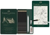 Faber-Castell Zeichenkohle Faber-Castell Set Pitt Graphite - Matt - 11er Metalletui