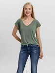 Vero Moda V-Shirt VMFILLI SS V-NECK TEE GA NOOS Materialmix, relaxed fit