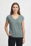 Kurzarmshirt PIECES "PC BILLO", Damen, Gr. XL, gr&uuml;n (trooper detail:gold lurex),
