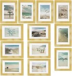 bomoe Bilderrahmen 12er Bilderrahmen Set Ocean, 13x18cm, Gold, Fotorahmen Collage