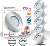 B.K.Licht LED Einbauleuchte 5er Set Bad Einbaustrahler, IP44 gesch&uuml;tzt, LED
