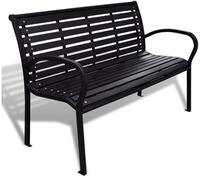 vidaXL Gartenbank Gartenbank 125 cm Stahl und WPC Schwarz (1-St)