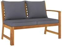 vidaXL Sofaelement Gartenbank 114,5 cm mit Dunkelgrauem Kissen Massivholz (1 St)